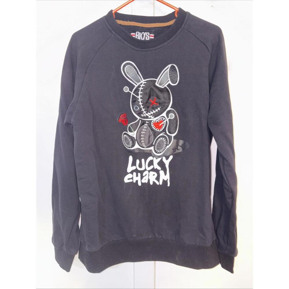 BKYS Lucky Charm Crewneck Sweatshirt Large New Without Tags Black